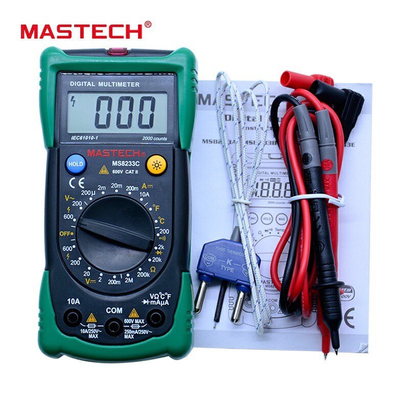 Mastech digitale contactloze multimeter ac dc spanning stroom  ms8233c tester digitale multimeter detector