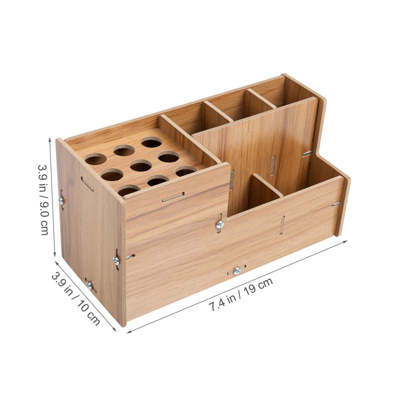 Multifunctional Wood Hairdressing Tool Box Barbershop Storage Scissor Hair Clips Comb Clamps Organizer Stand Case Salon