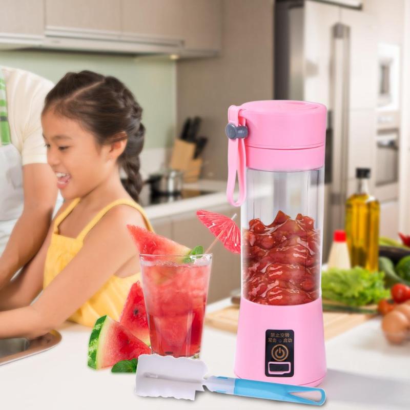 Vaso exprimidor eléctrico de 380ml, licuadora recargable por USB, máquina mezcladora, Mini licuadora de zumo, mezcladora rápida, procesador de alimentos,
