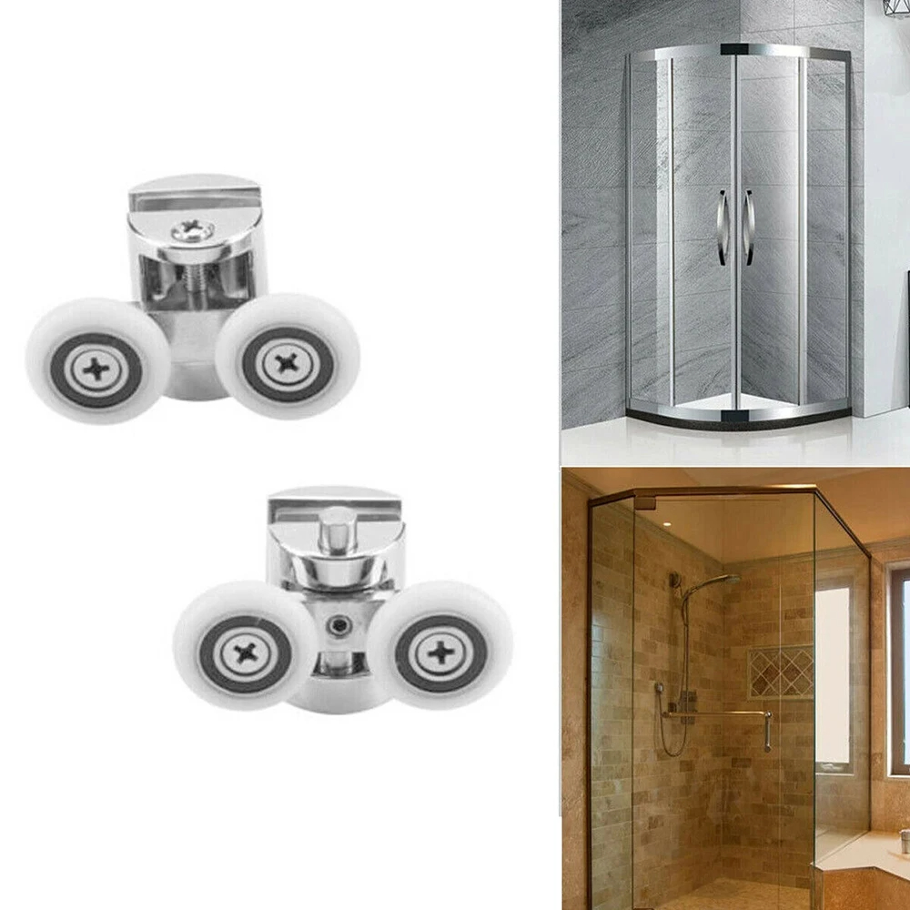 4 Stuks Douchescherm Deurrollen Zink Legering Lopers Wielen Twin Top Vervanging Douchedeur Rollers Wielloper Katrollen