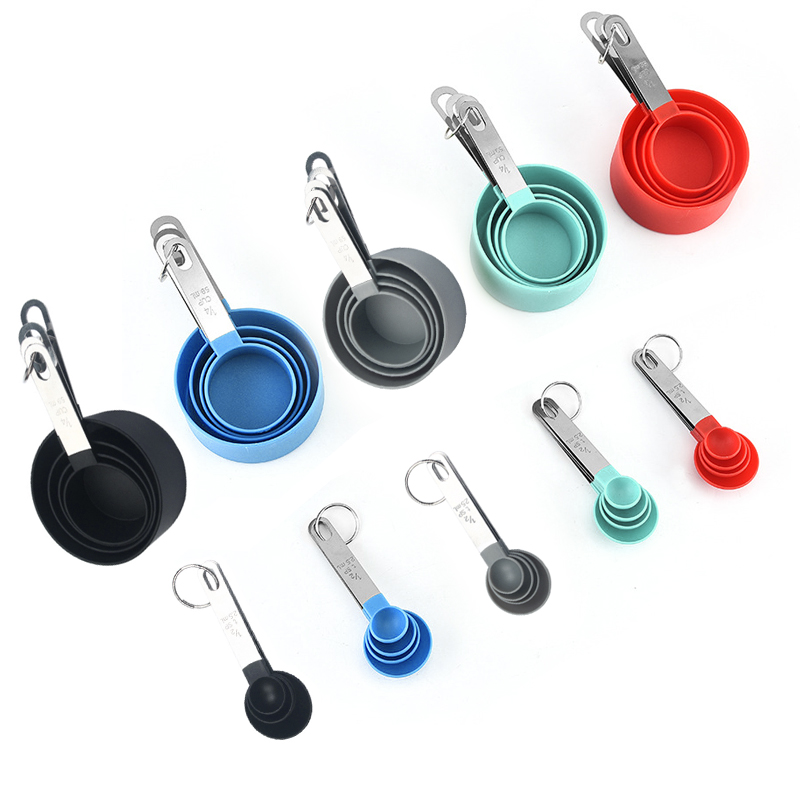 4/8 uds/1 Juego taza medidora cucharadita cuchara multiusos para azúcar pastel hornear harina taza medidora utensilio de medición de cocina para el hogar