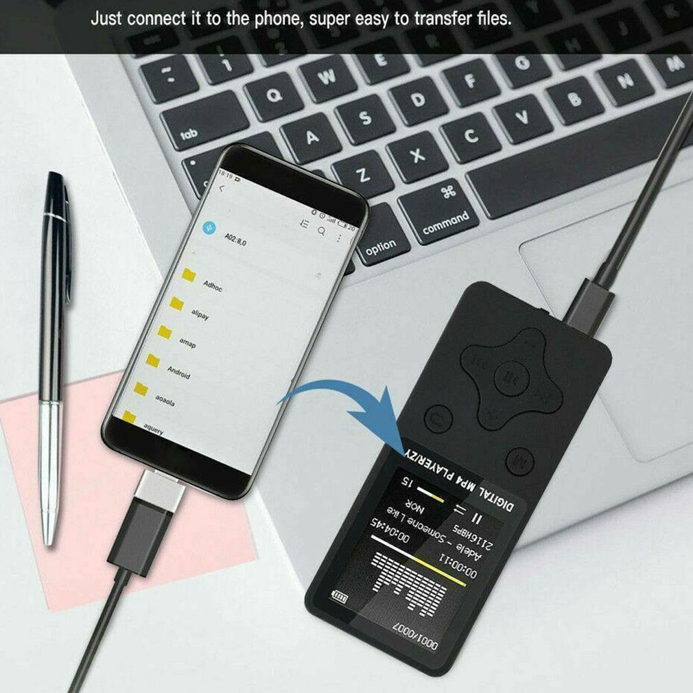 Lettore MP4 Ultra Sottile - Schermo 1.8 Pollici - Video HD - Audio HiFi Lossless - Touch Tone