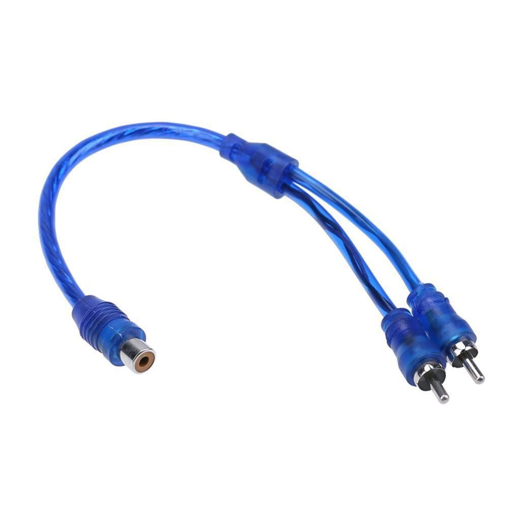 2 RCA Female To 1 RCA Male Splitter Cable for Car Audio System Subwoofer Portable Speaker Automobile Accessories