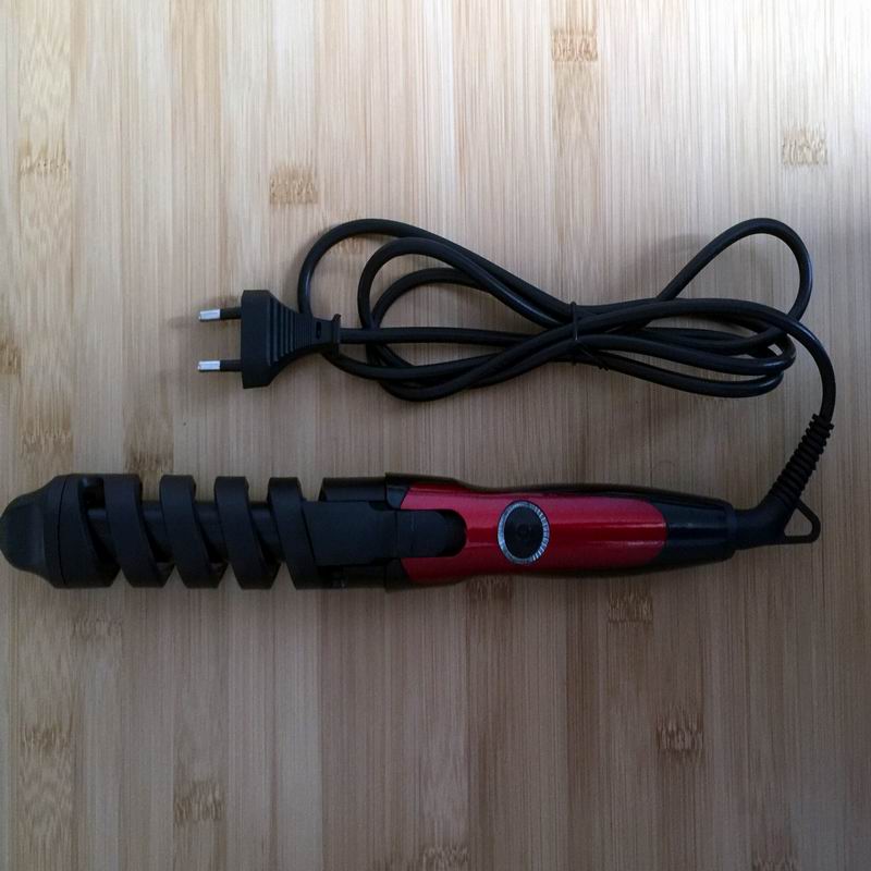 Everdevelopfly Keramische Vat Magic Spiraal Krultang 110-240V Elektronische Haar Krultang: Rood