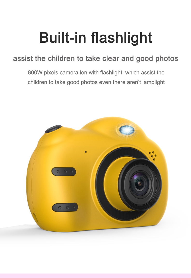 Genopladelige foto video afspilning kameraer børn legetøj mini kamera barn 2.4 tommer ips skærm børn uddannelsesmæssige