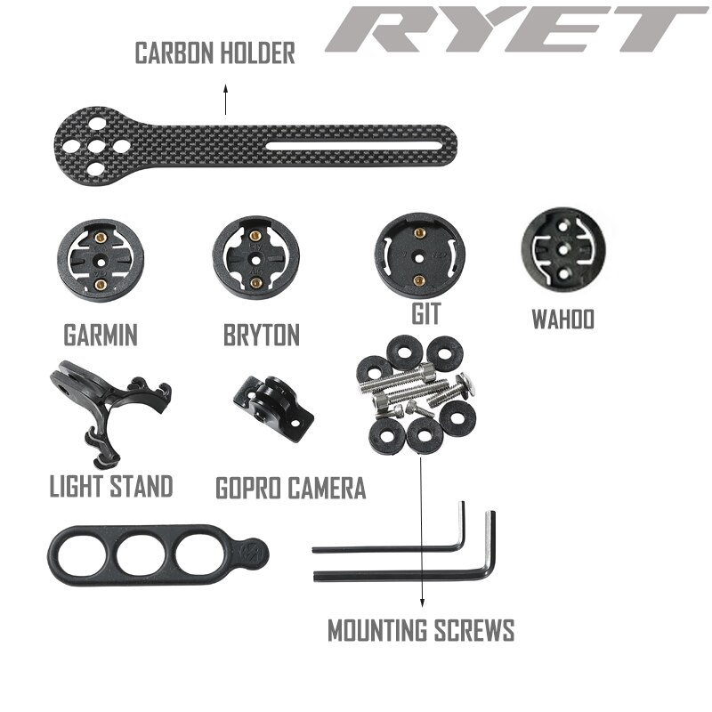 Garmin carbon bike computer mount Bicycle Road Bike Cycling Computer Stopwatch Mount Holder For Garmin gopro mount: Default Title
