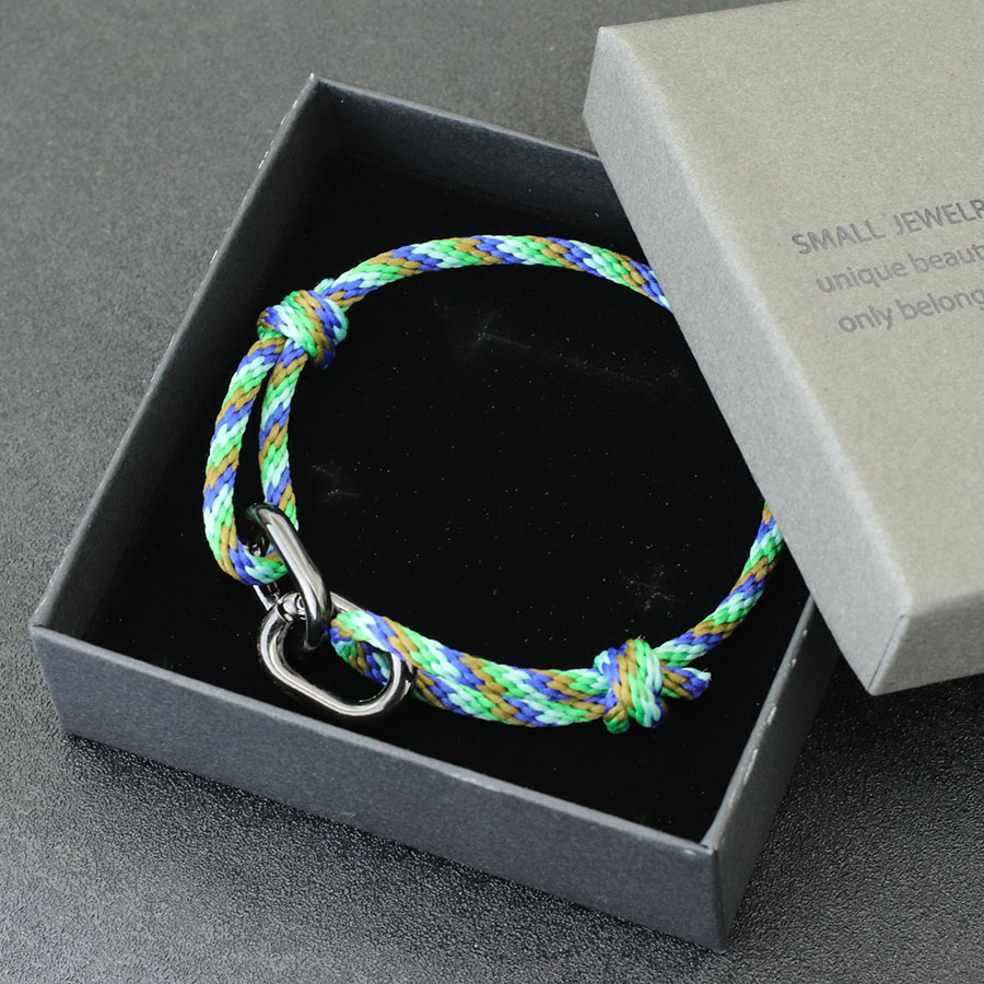 Kreatives Seilarmband für Männer, handgefertigt, verschiebbar, verstellbar, nautisches Armbinde, doppelter Karabinerhaken, böhmisches Armbinde, Homme-Zubehör