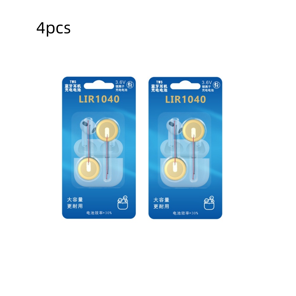 2-10PCS LIR1040 Battery For Bluetooth Headset 3.6V 35mAh Steel Shell Button Battery: black