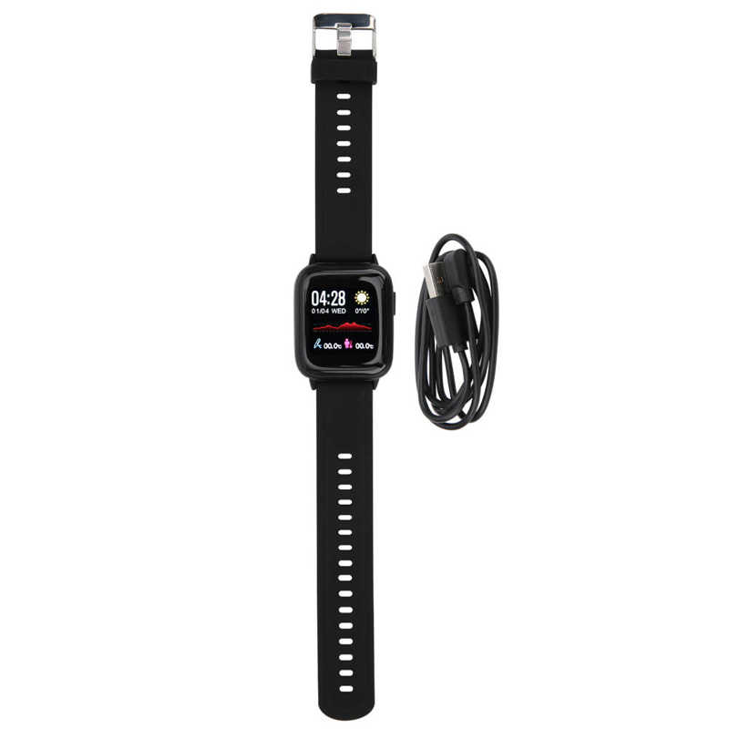 Smart Horloge Multifunctionele Stappenteller Fitness Slaap Monitorsports Horloge Wristaband: Black