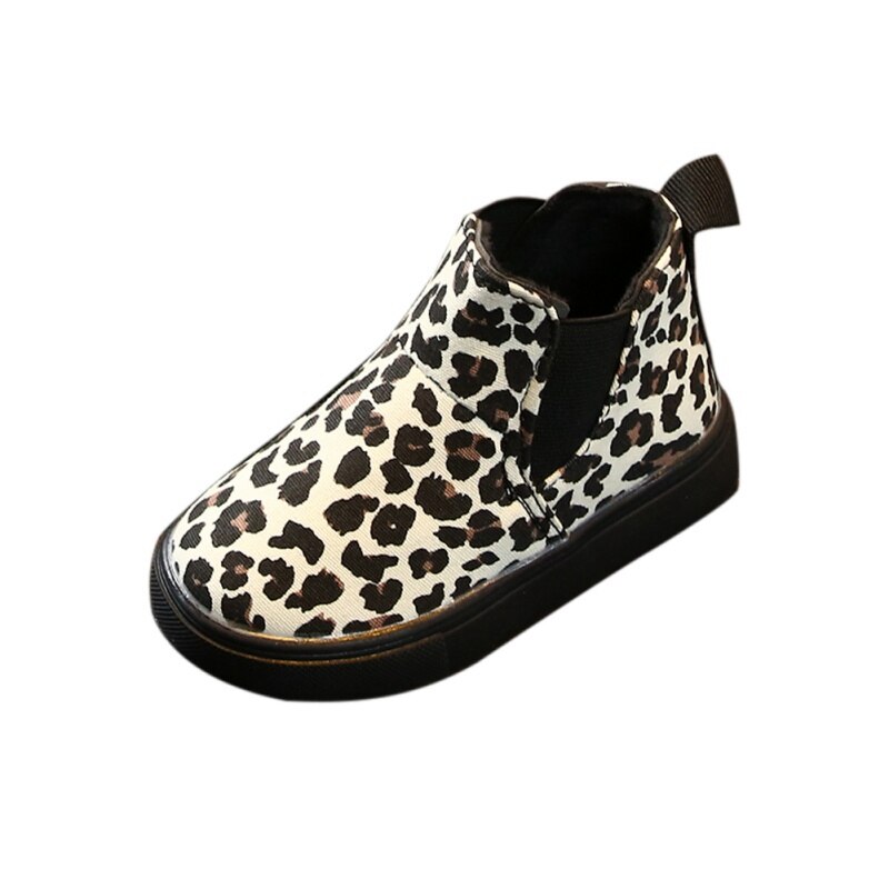 Meisjeslaarzen herfst kinderen casual luipaardprint laarzen baby meisjes casual schoenen antislip wandelschoen kinderen winterlaarzen: Beige / 23