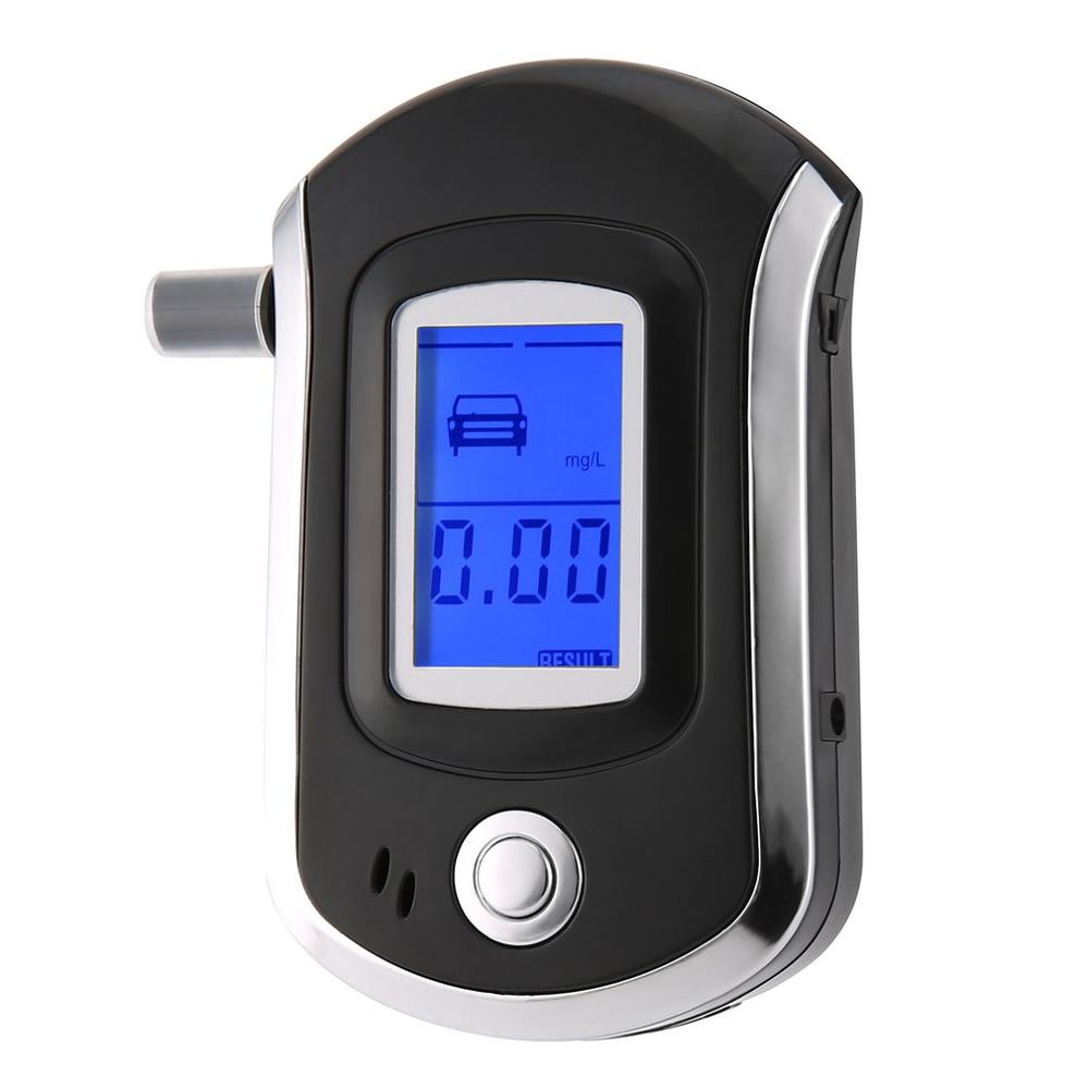 Digital ånde alkohol tester lcd åndedrætsværn analysator  + 5 mundstykke, høj følsomhed hurtig respons  at6000,