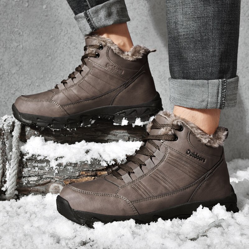 Mannen Winter Laarzen Outdoor Warme Snowboots Mannen Winter Mannelijke Outdoor Wandelschoenen Zeer Warme Waterdichte Enkellaarsjes mannen Schoenen