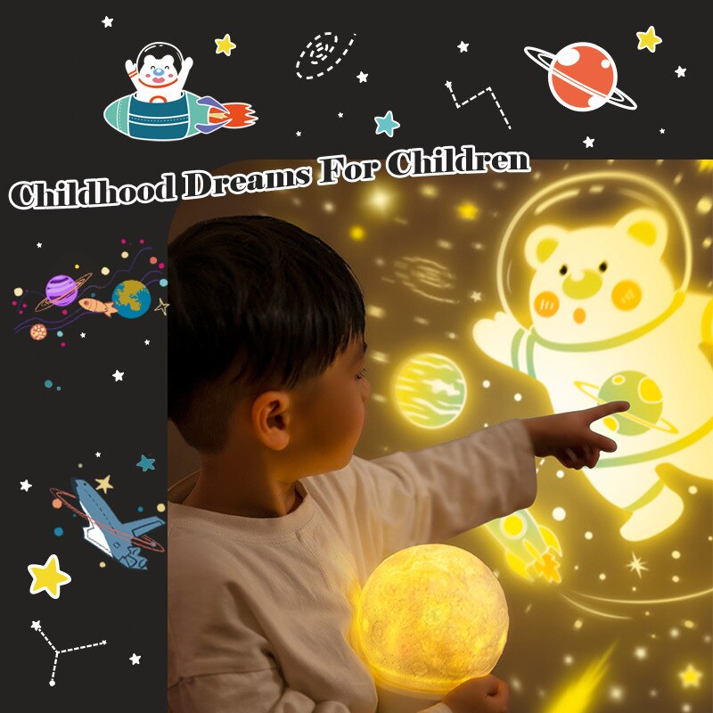 3D Print Star Maan Lamp Kleurrijke Verandering Touch Home Decor Sterrenhemel Usb Led Nachtlampje Galaxy lamp