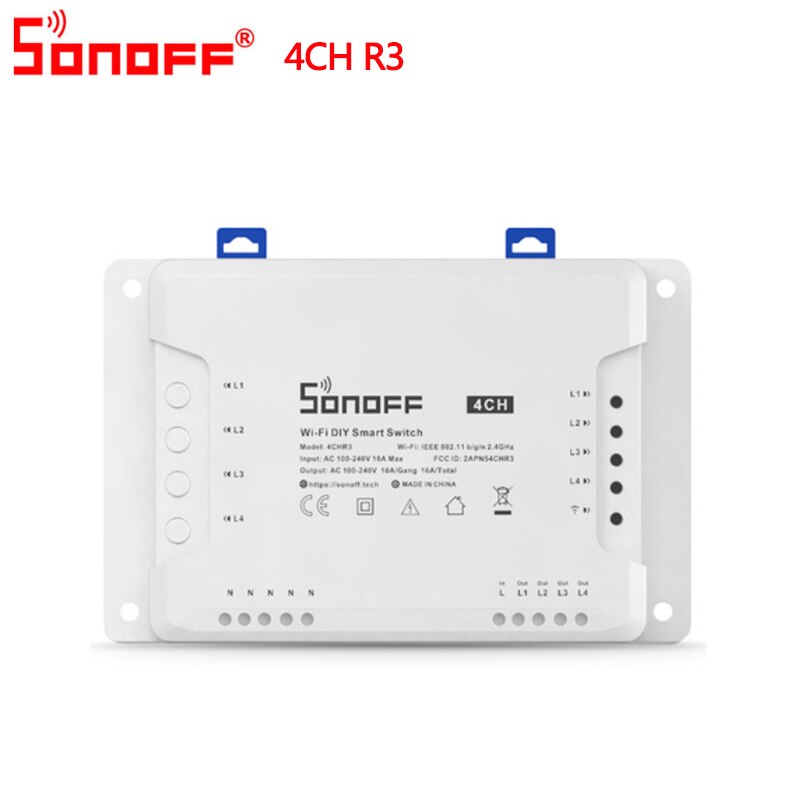 SONOFF 4CH R3/PRO R3 Smart Switch 4-channel WIFI Smart Home Timer Light DIY Smart Switch Work With EweLink Alexa Google Home: 4CH R3