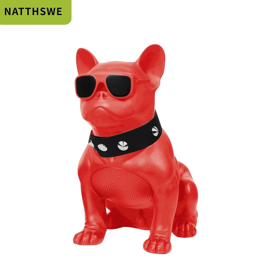 Natthswe trådløs højttaler lille bulldog bluetooth højttaler aerobull nano trådløs bluetooth højttaler udendørs bærbar bashøjttaler: Rød