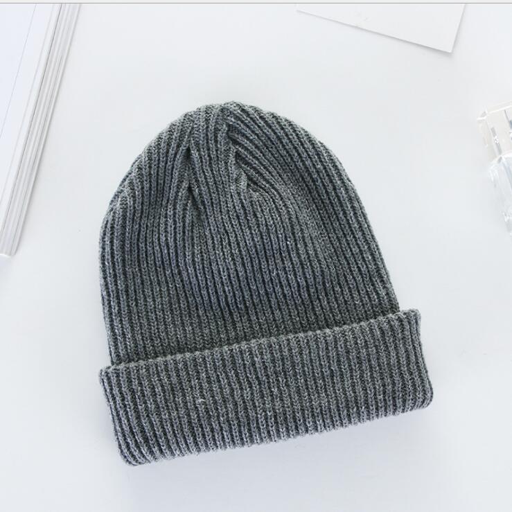 Solid strikket varm blød trendy vinter hatte enkel koreansk stil kvinder afslappede hætter all-match beanie hip hop hat: 8