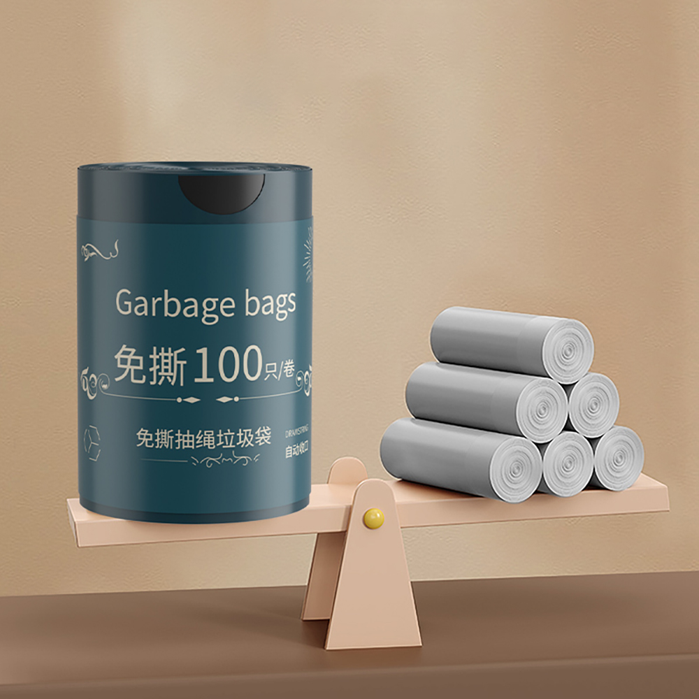 Extra Large Non Tear Drawstring Kitchen Plastic Bag Thick Hand-held Household Garbage Bag for Eco-Friendly Waste Management