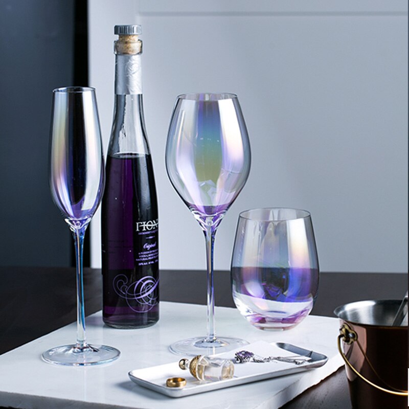 Ion Plating kleur Ultradunne Glas Wijn Glas Kristal Glazen Beker Champagne bar Glazen Kleurrijke