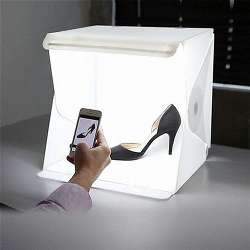 40*40CM Portable Folding Lightbox Photography LED Light Room Photo Studio Light Tent Soft Box Backdrops for Digital DSLR Camera
