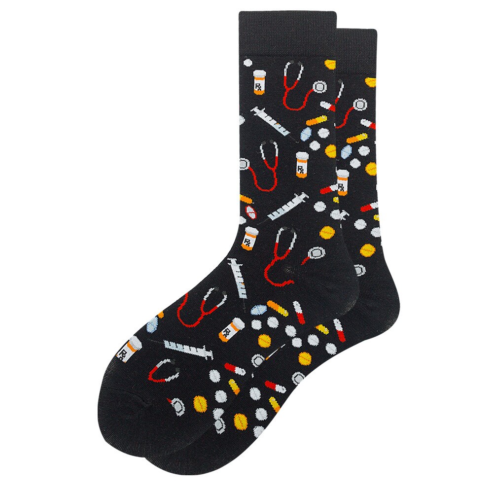 Chaussettes de pour hommes, motif de Cactus, de bière, Hip Hop, Cool, pour femme, hiver, épais, Long Skate, drôle, robe de mariée: CN36004-12