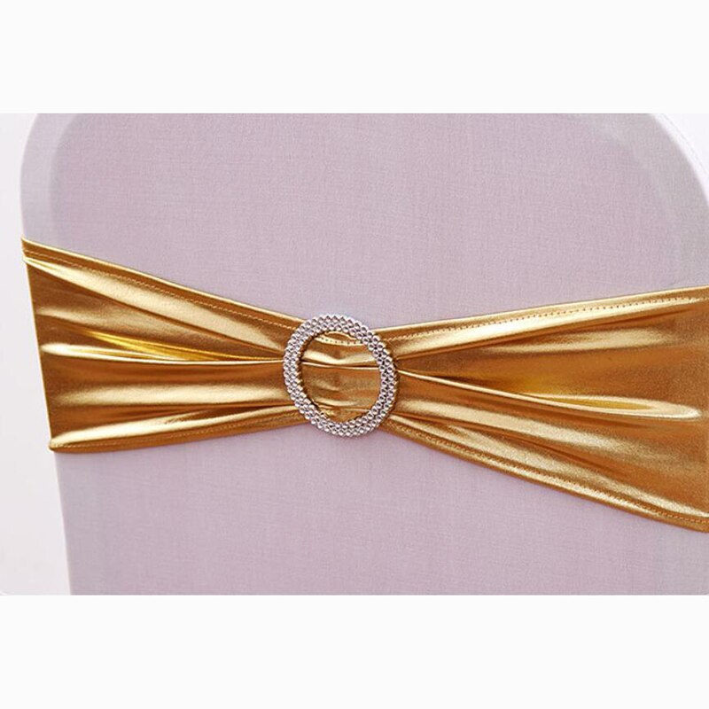 25 stk. bryllupsfeststole med spænde 14*35cm stoleskjulere betræk butterfly sløjfebetræk bånd bånd arrangement banket hotelindretning: Champagne