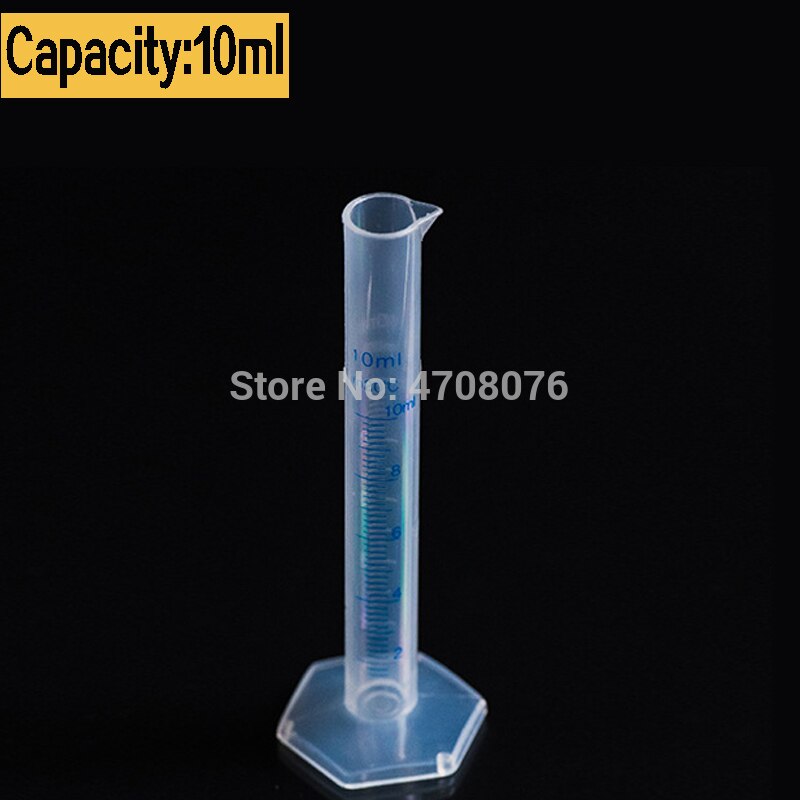 Asteikolla varustettu muovisylinteri sinisellä asteikolla pp lab mittaustyökalu vakaa pohja kemialliseen kokeeseen 10-25-50-100ml 4 kpl/setti