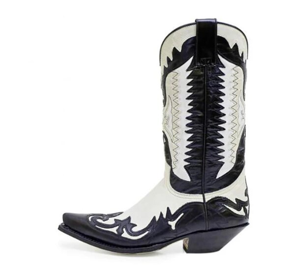 Mannen Schoenen Mode Handgemaakte Pu Leer Classic Mid Western Laars Lage Hak Stijlvolle Casual Motorlaarzen Zapatos 4M877