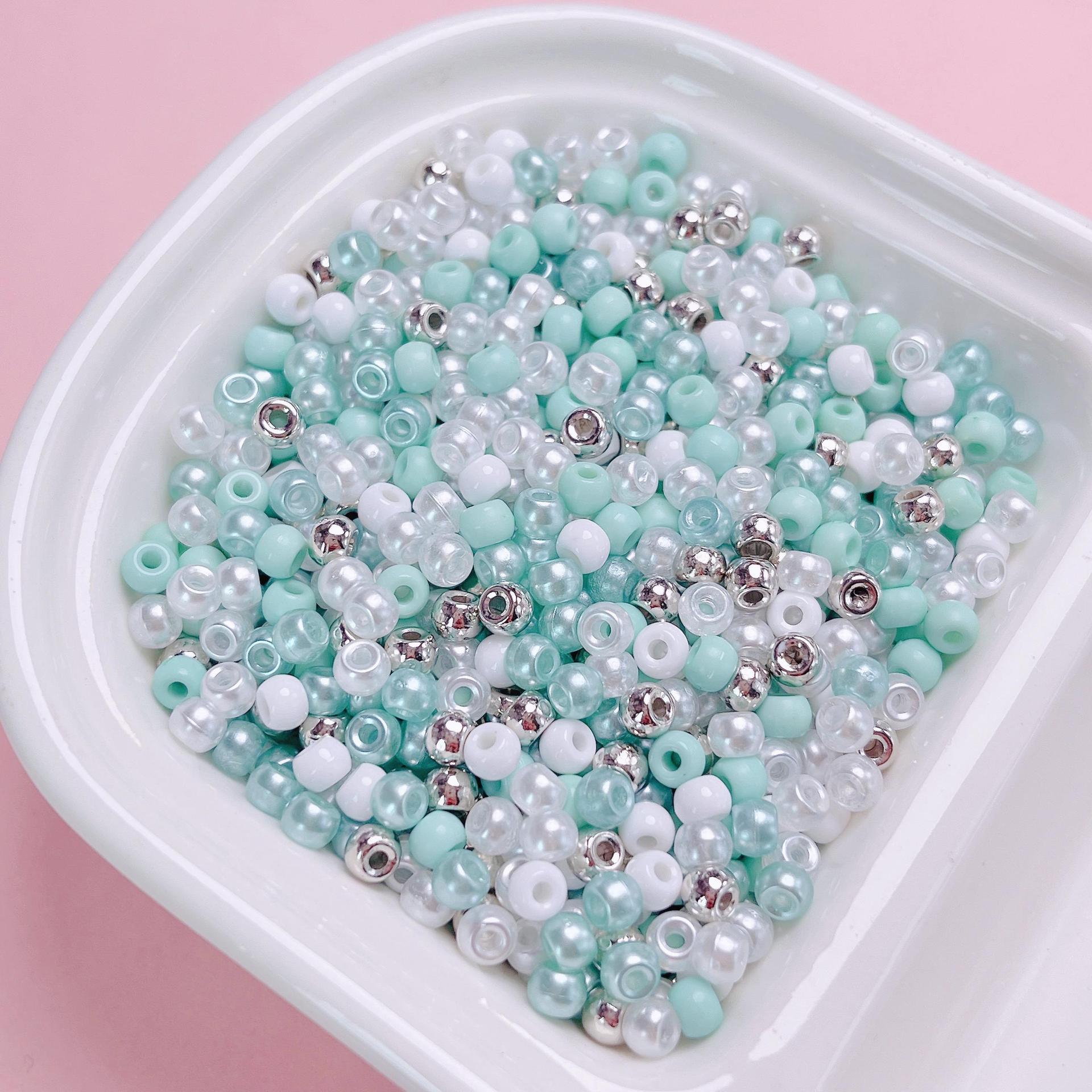 200 unids/lote de cuentas de semillas coloridas para fabricación de joyería, decoración DIY Y2K, pulsera, collar, pendientes, cadena para teléfono, accesorios para el cabello: Gris