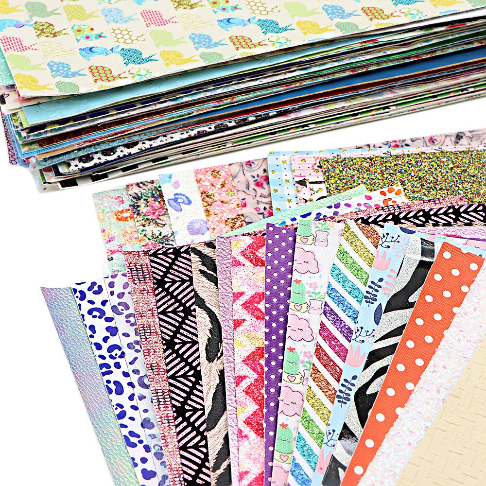 Assorted Printed Faux Leather Fabric For Sewing Artificial Synthetic PVC For DIY Bag Shoes Material Earrings Bows ,1Yc13592: 1106627001