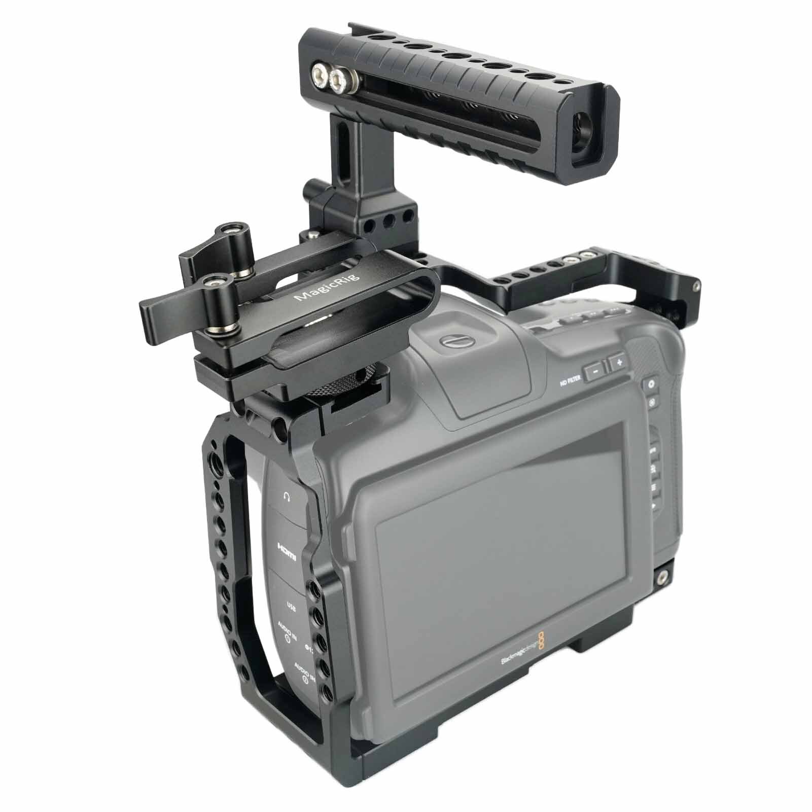 MAGICRIG BMPCC 6K Pro Cage Kit, For Blackmagic Pocket Cinema Camera 6K Pro With NATO Handle &amp; NATO Rail &amp; T5 SSD Mount