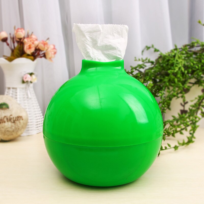 Einfarbig Kunststoff Gesichts Tissue Dispenser Box Abdeckung Runde Bad Serviette Organizer für Home Office WXV: green