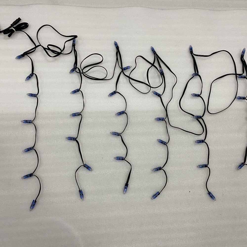 70 pixel stake nodes (from Peace family),DC12V 12mm WS2811,7 pixel node per cluster,10 clusters,3 foot spacing,all black wire