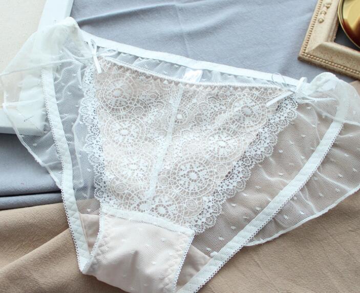 100% Echte Foto Plus Size Big Size 3L 4L 5L 6L Top Kant Mesh Slipje Ondergoed korte Thong WP616: White / XXXL