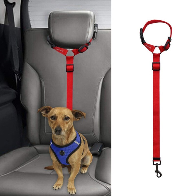 Verstelbare Autogordel Hond Nylon Leash Universele Kat Seat Riem Hond Keten Leiband Reizen Huisdier Accessoires Benodigdheden: red