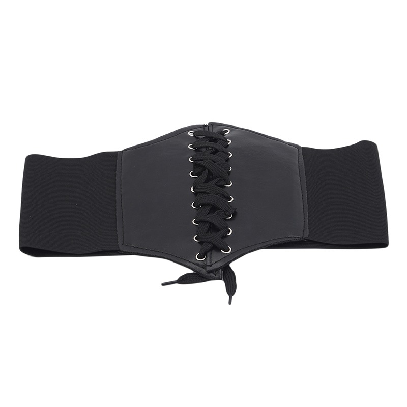 Corsé gótico debajo del busto para mujer, cinturones elásticos anchos de cuero brillante, corsés dorados para entrenador de cintura: Gris