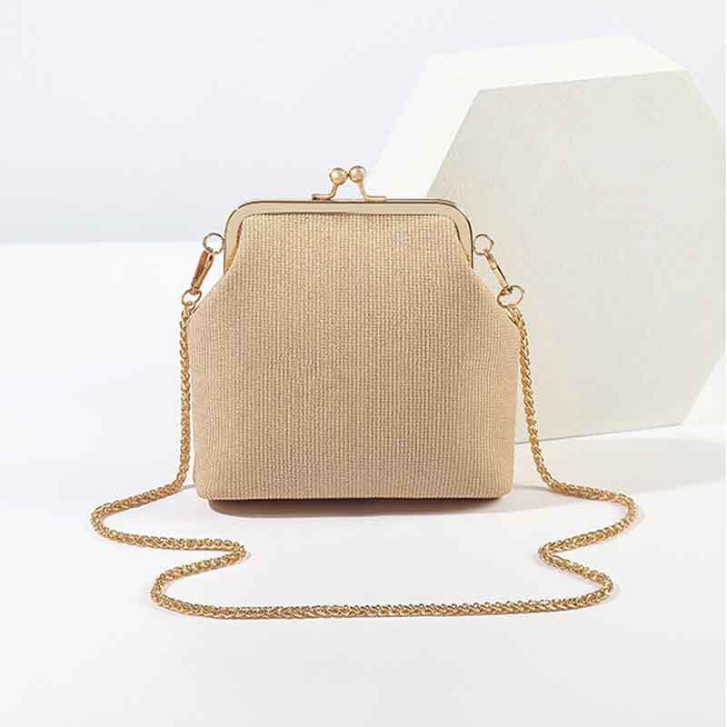 Bolsa tiracolo com fechadura cadeia, bolsa de lona, crossbody de ombro feminina, couro pu vermelho dentro, bolsas femininas, frete grátis: NO Beads khaki