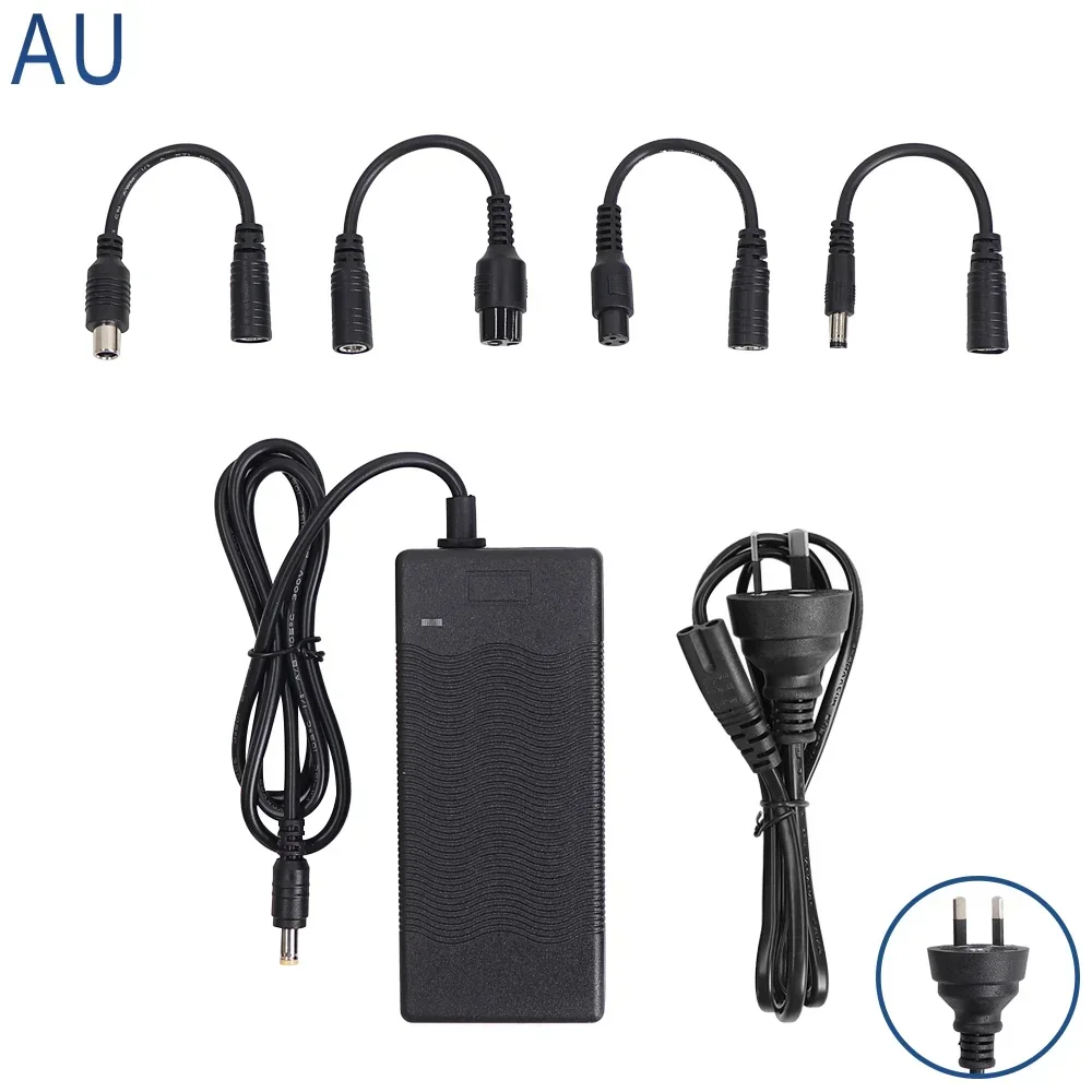 65W 42V 2A Battery Charger EU/AU/UK Plug with Connector Cable Adapter for Electric Scooter Charger Accessories: Red