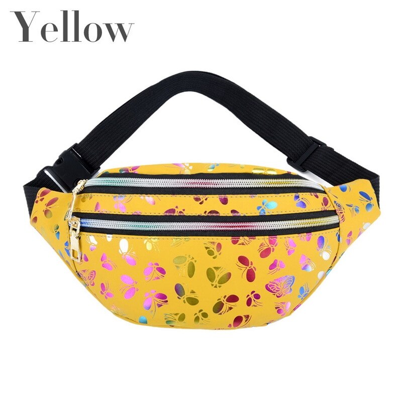 Cool Sequins Printing Waist Bag For Woman Fanny Pack Girls Shoulder Belt Bags Kids Waist Packs Glitter Phone Pouch: style 4-b