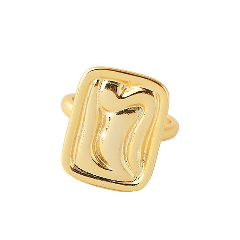 Foxanry INS 925 Sterling Silver Rings for Women Trendy Simple Double-layered Geometric Wedding Bride Jewelry