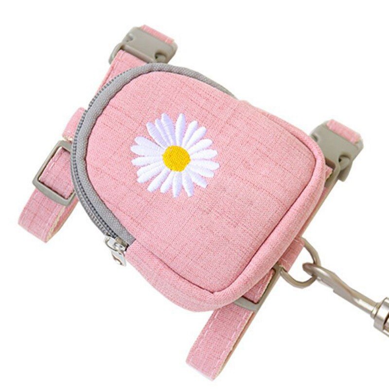 Pet Dog Backpack Harness with Leash Puppy Bag with Training Leash For Small Dog Self Carrier BackPack Bags Pet Accessory bjxt: Pink / S