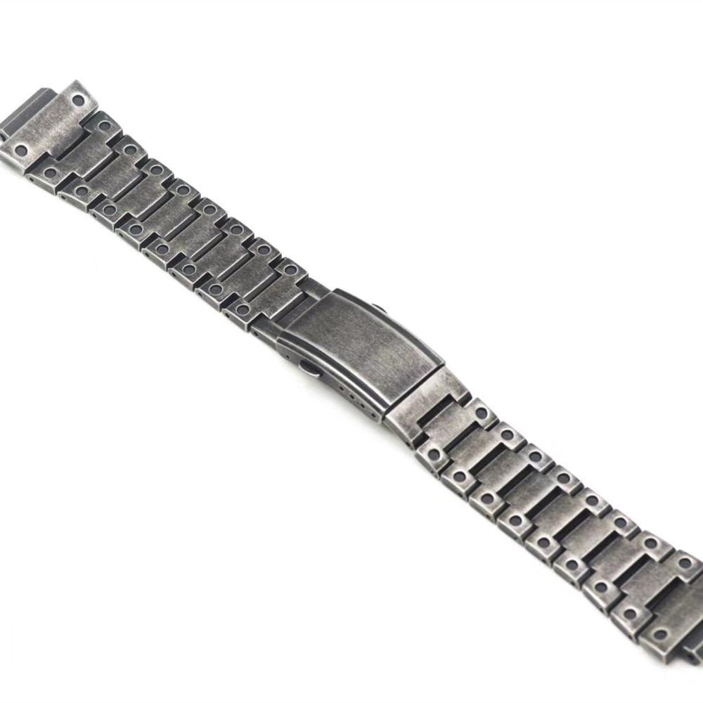 Retro zilveren horlogeband horlogeband bezel set voor gwm 5610 dw5600 gw5000 metalen roestvrijstalen armband stalen riem met gereedschap: Retro zilveren band / 5600