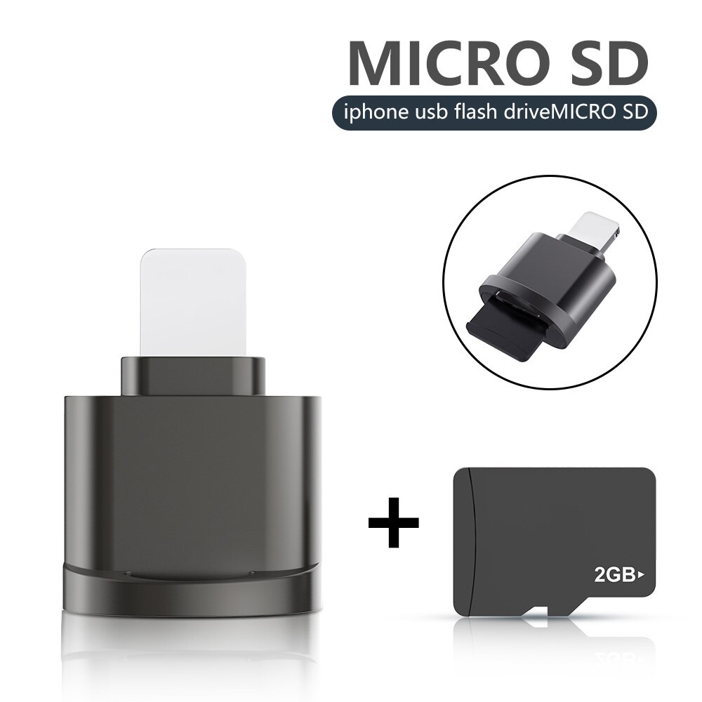 For iPhone Card Reader Micro SD TF Card Reader Adapter for iOS 13 Above System External OTG Memory Card Reader For iPhone 12 11