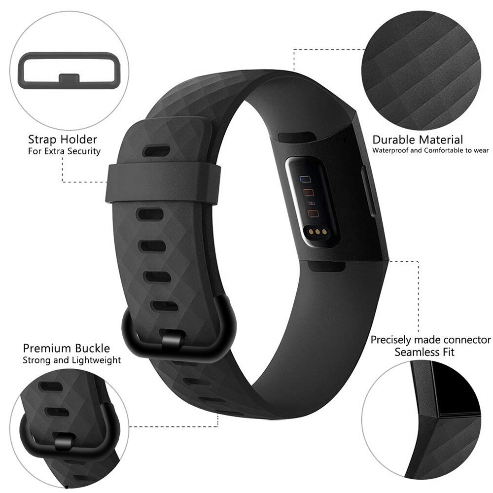 Duurzaam Horloge Band bandjes voor Fitbit Lading 3 riem op Fit Bit Lading 3 Charge3 Pols Siliconen lederen riem Armband accessoires