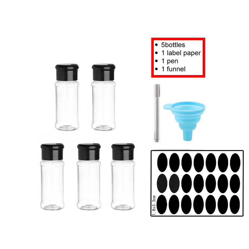 5/10/15/20PC Jars for spices Salt and Pepper Shaker Seasoning Jar spice organizer Plastic Barbecue Condiment Kitchen Gadget Tool: A