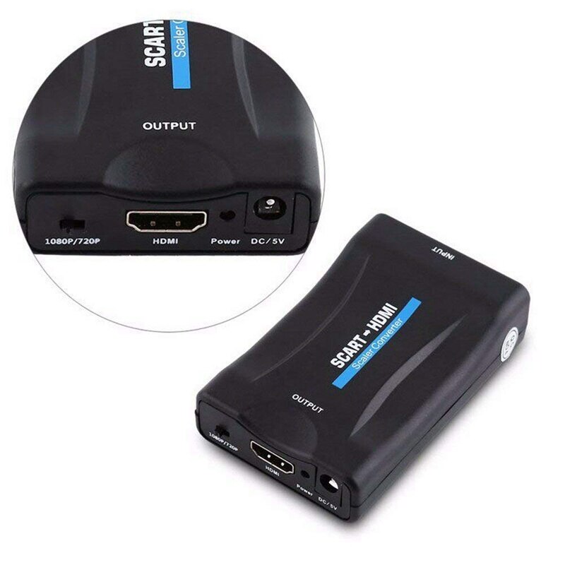 1080P Scart to HDMI Adaptor Upscaler Video o Converter Adapter For TV HDTV STB VHS PS3 Sky DVD