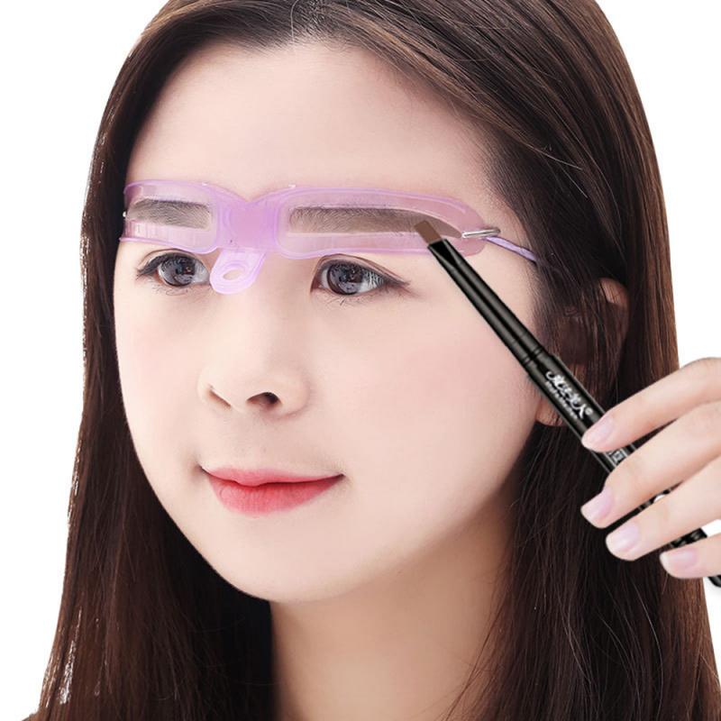 1 Stuks Brow Stencils 8 In1 Grooming Shaping Evenwichtige Wenkbrauw Kaarten Sjabloon Wenkbrauw Tekening Kaart Brow Make-Up Stencil TSLM1