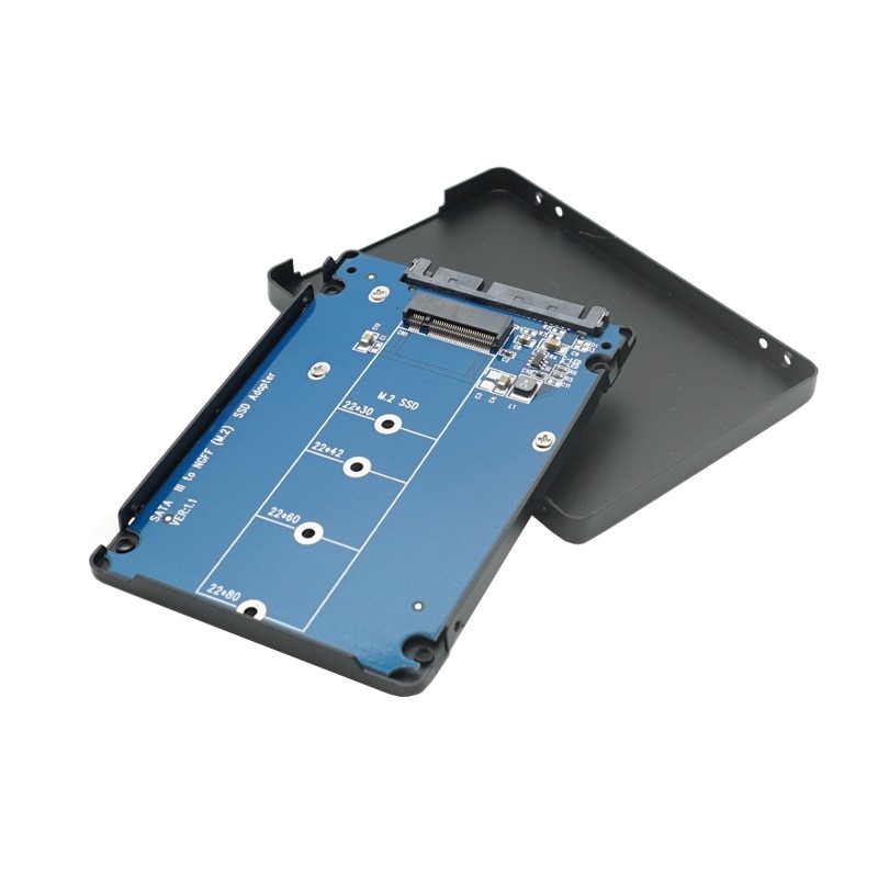 M.2 NGFF SSD to 2.5&quot; sata ssd Drives Card for SATA III Supports M.2 NGFF SATA with Aluminum Case Enclosure