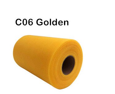 Tissu Tutu bobine de Tulle coloré 6 pouces x 100 Yards, jupe Tutu, nœud pour fête de mariage, artisanat: golden C06