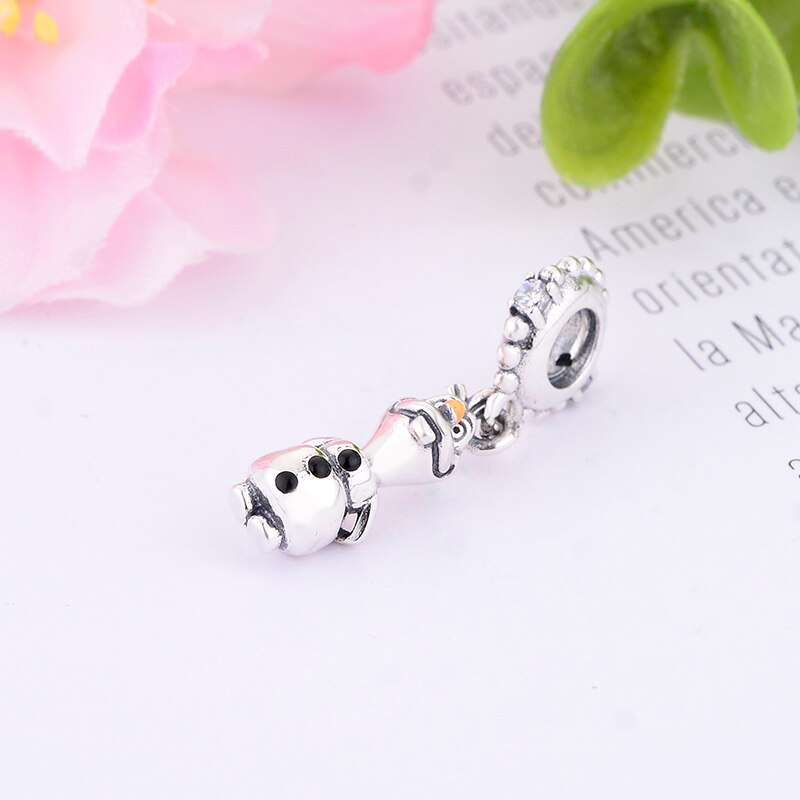 Berloque 925 Sterling Silver Duck Dangle Charm Fit Original Charms Bracelets Necklace DIY Beads Jewelry Making