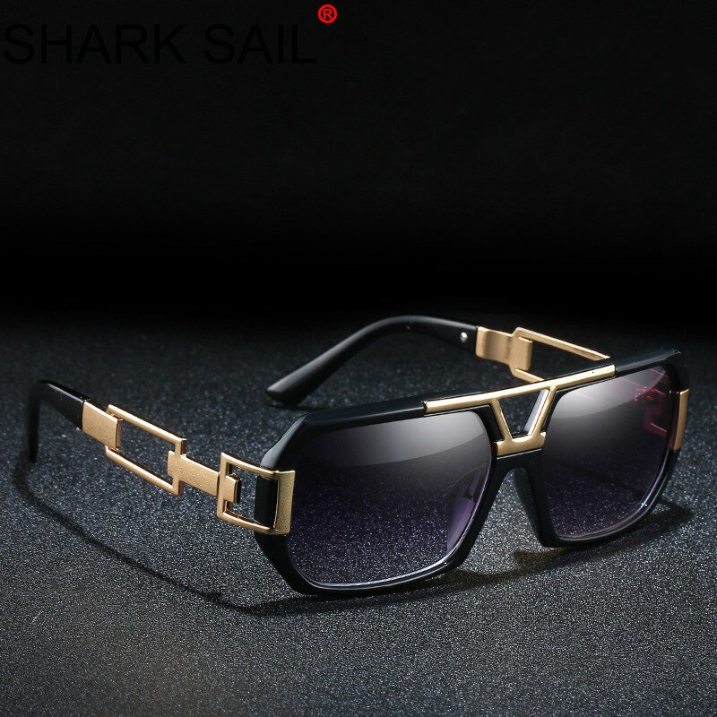 SHARK ZEIL Vintage Vierkante Punk Zonnebril Retro Steampunk Zonnebril Voor Mannen Vrouwen Kleine Metalen Vierkante Rijden Bril UV400